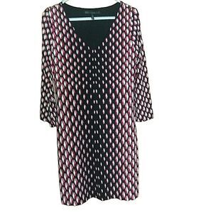 WHITE HOUSE BLACK MARKET WHBM Geometric Cube Print Dress Size S Small
